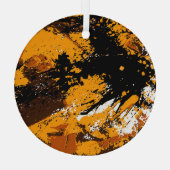 Tintenexplosion: Abstrakte, bunt abgestürzte Welle Ornament Aus Glas (Rückseite)