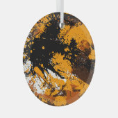 Tintenexplosion: Abstrakte, bunt abgestürzte Welle Ornament Aus Glas (Vorderseite Rechts)