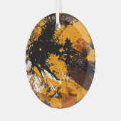 Tintenexplosion: Abstrakte, bunt abgestürzte Welle Ornament Aus Glas (Vorderseite links)