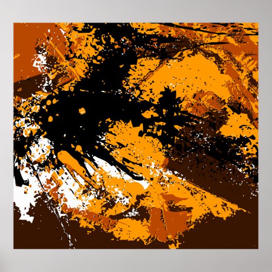 Tintenexplosion: Abstrakte, bunt abgestürzte Welle Poster (Vorne)