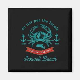Tintenfass Strand Marthas Vineyard Krabben Urlaub  Magnet