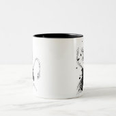 Tintenfisch-Angriff Zweifarbige Tasse (Mittel)