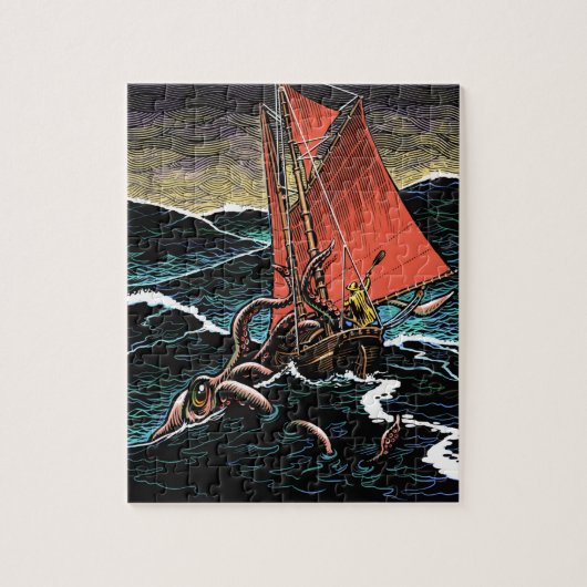 Tintenfisch-Angriffs-Puzzlespiel Puzzle (Vertikal)