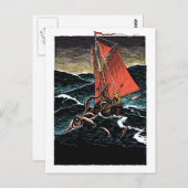 Tintenfisch-Attacken-Postkarte Postkarte (Vorne/Hinten)