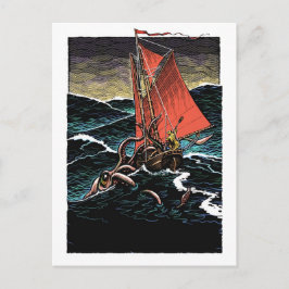 Tintenfisch-Attacken-Postkarte Postkarte