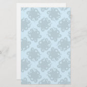 Tintenfisch auf blauem Muster Briefpapier (Vorne/Hinten)