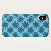 Tintenfisch auf blauem Muster Case-Mate iPhone Hülle (Rückseite (Horizontal))