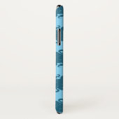 Tintenfisch auf blauem Muster Case-Mate iPhone Hülle (Hinten/Rechts)