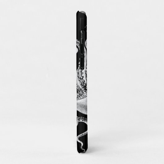 Tintenfisch auf Schwarz mit Monogramm Case-Mate iPhone Hülle (Hinten/Links)