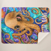 Tintenfisch auf See mit Personalisiertem Namen Sherpadecke (Vorderseite (Horizontal))