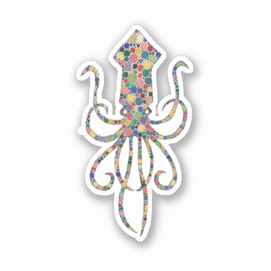 Tintenfisch Aufkleber (Vorderseite)
