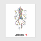 Tintenfisch Aufkleber (Blatt)