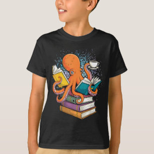 Tintenfisch Buch lesender Leser Ozean lustig T-Shirt
