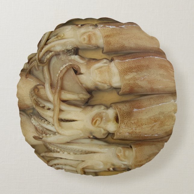 Tintenfisch - Calamari Rundes Kissen (Vorderseite)