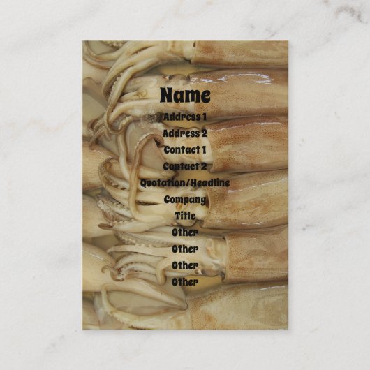 Tintenfisch - Calamari Visitenkarte (Vorderseite)