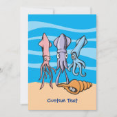 Tintenfisch Cartoon Einladung (Vorderseite)