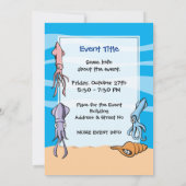 Tintenfisch Cartoon Einladung (Rückseite)