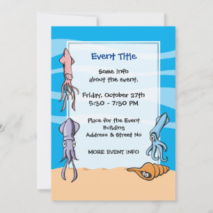 Tintenfisch Cartoon Einladung