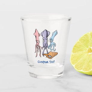 Tintenfisch Cartoon Schnapsglas