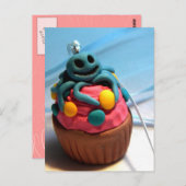 Tintenfisch Cupcake Postkarte (Vorne/Hinten)
