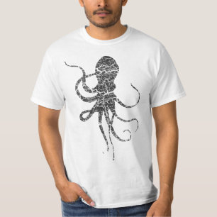 Tintenfisch Distressed Druck - Vintage Oktopus T-Shirt