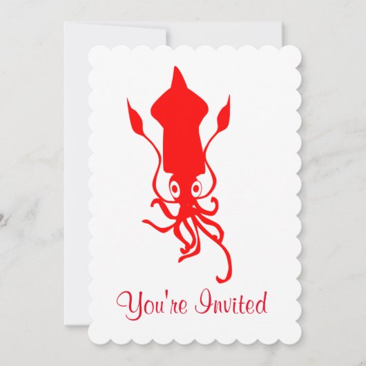 Tintenfisch Einladung (Vorderseite)