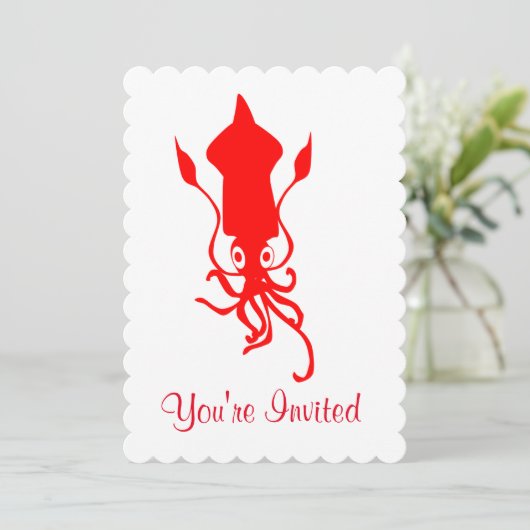 Tintenfisch Einladung (Stehend Vorderseite)
