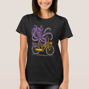 Tintenfisch Fahrrad Taucher Radfahrer Lustiger Rad T-Shirt