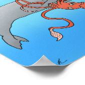 Tintenfisch gegen Whale Poster (Ecke)
