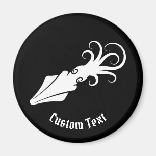 Tintenfisch-Ikonen-Weiß Magnet