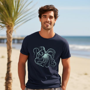 Tintenfisch-Illustration im Vintage-Stil Tri-Blend Shirt