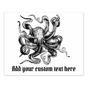 Tintenfisch im Vintage-Steampunk-Stil mit Ihrem Te Gummistempel