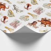 Tintenfisch im Wasserfarben-Stil Oktopus Meerestie Geschenkpapier (Ecke)