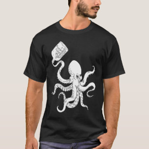 Tintenfisch Klipper Schiff in Flasche Tattoo Pirat T-Shirt