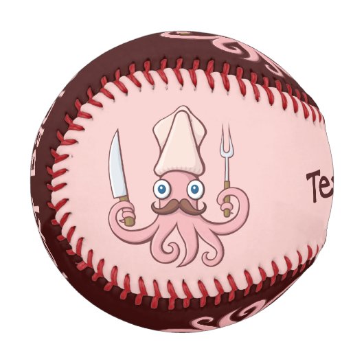 Tintenfisch Koch Cartoon Baseball (Vorderseite Links)