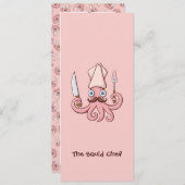 Tintenfisch Koch Cartoon Einladung (Vorne/Hinten)