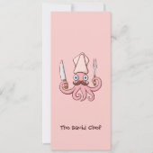 Tintenfisch Koch Cartoon Einladung (Vorderseite)