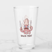 Tintenfisch Koch Cartoon Glas (Rückseite)