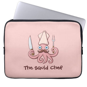 Tintenfisch Koch Cartoon Laptopschutzhülle