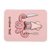Tintenfisch Koch Cartoon Magnet (Horizontal)