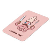 Tintenfisch Koch Cartoon Magnet (Linke Seite)