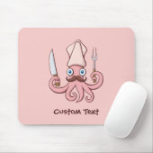 Tintenfisch Koch Cartoon Mousepad (Mit Mouse)