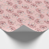 Tintenfisch Koch Cartoon Muster Geschenkpapier (Ecke)