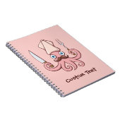 Tintenfisch Koch Cartoon Notizblock (Rechte Seite)