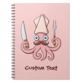 Tintenfisch Koch Cartoon Notizblock (Vorderseite)