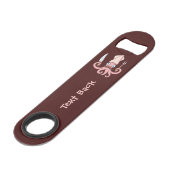 Tintenfisch Koch Cartoon Speed Flaschenöffner (Rückseite Schrägansicht)