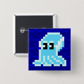 Tintenfisch-Kohlenkübeln-blaues Button (Vorne & Hinten)