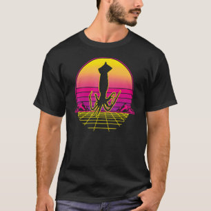 Tintenfisch Meeresbiologie Octopus Sunset Retro Vi T-Shirt