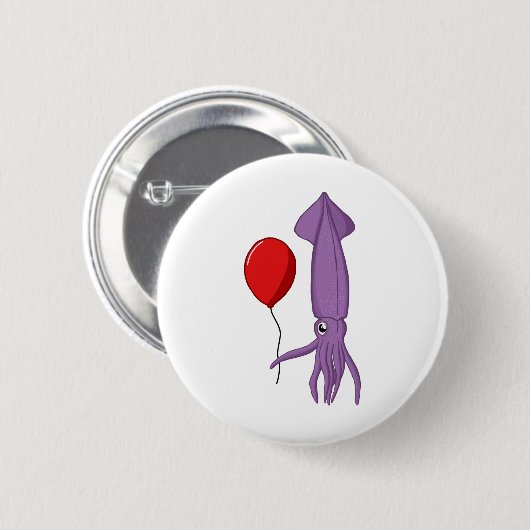 Tintenfisch mit Ballon Button (Vorne & Hinten)