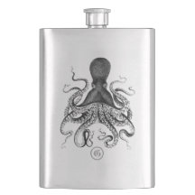 Tintenfisch mit Monogramm-Flasche